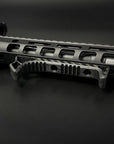 carbon fiber m-lok extended handstop installed on ar handguard