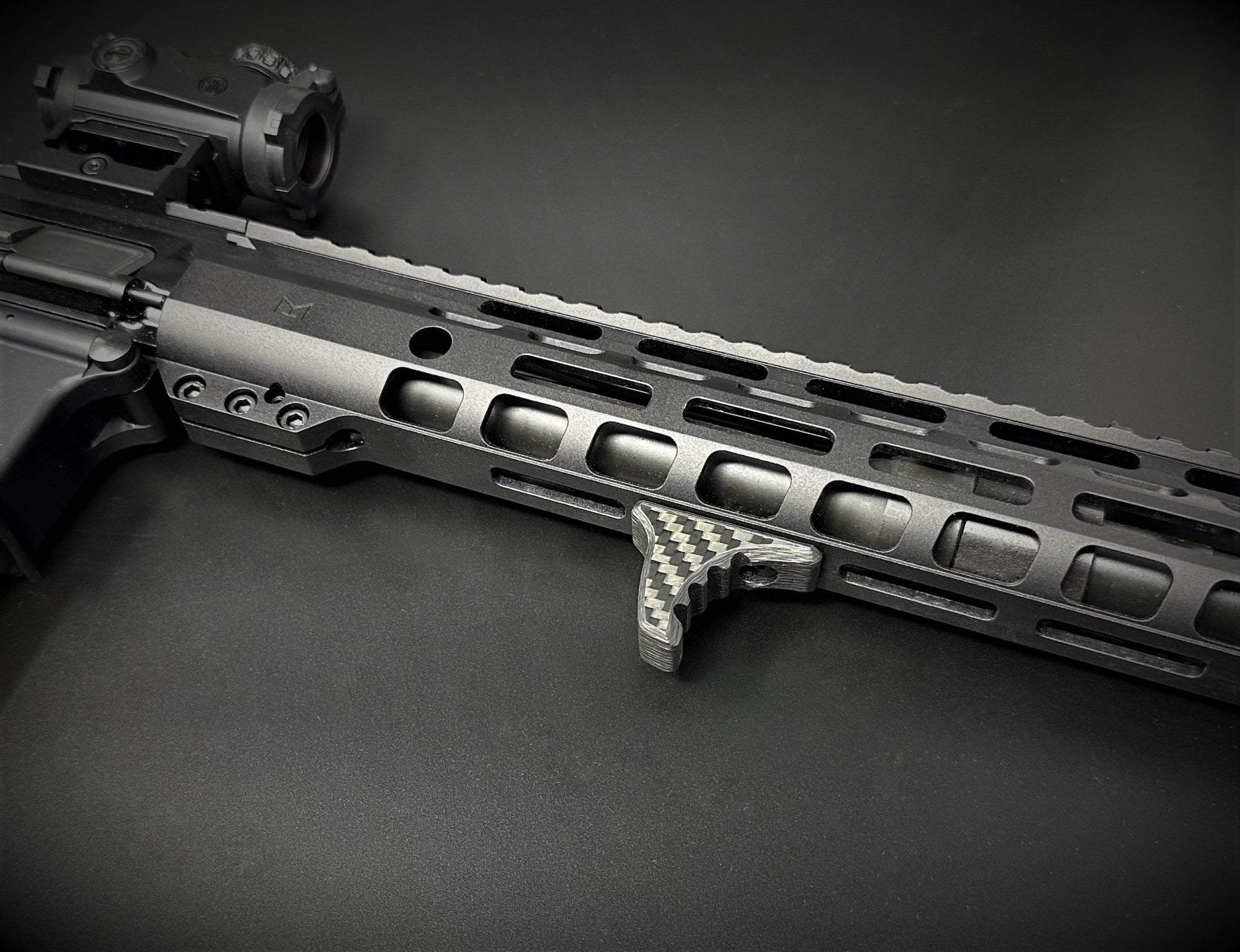 carbon fiber m-lok compact handstop textured jimped surface